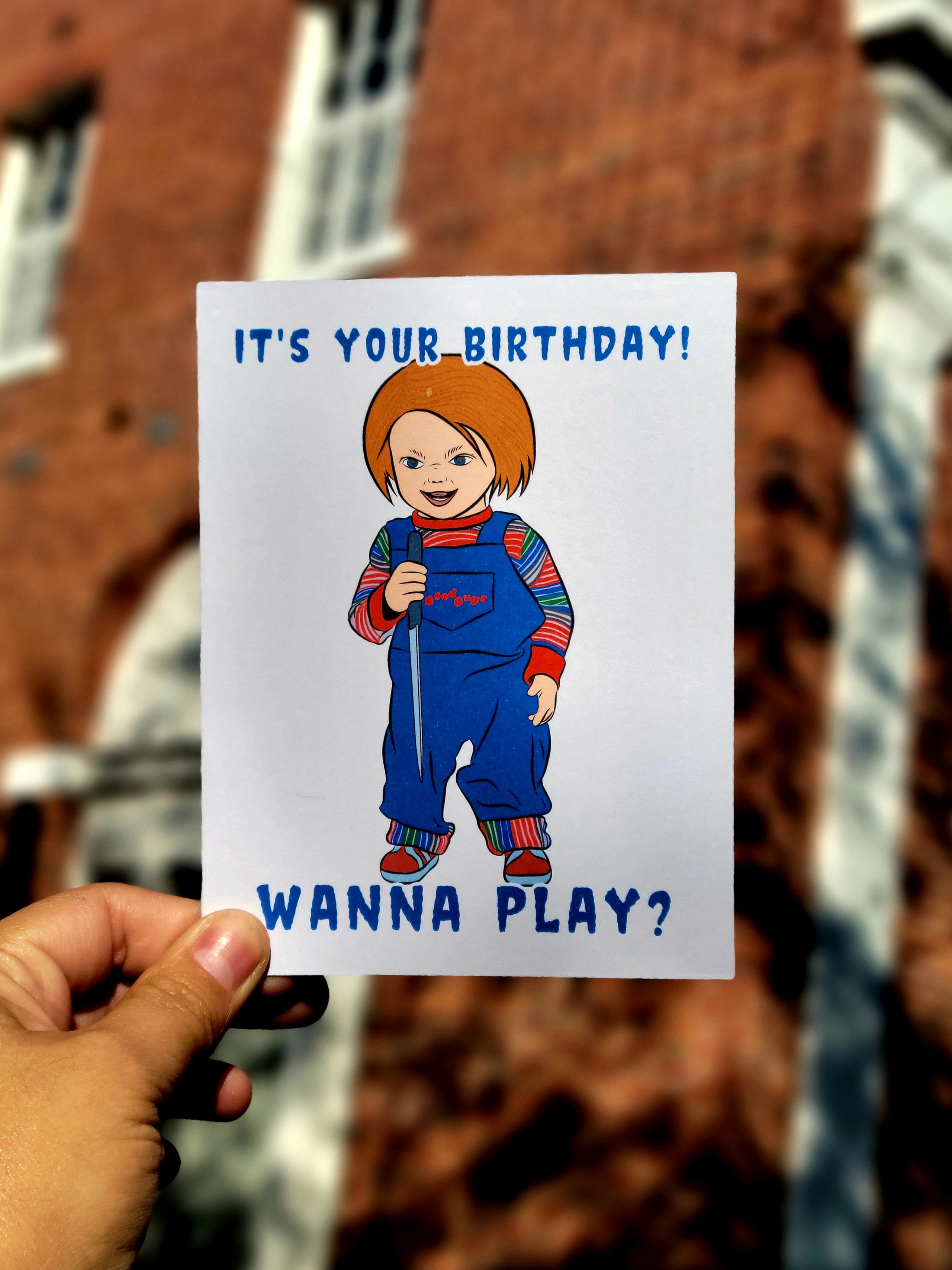 Chucky Birthday Card | Hug Hug Kiss Kiss